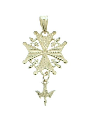 "Heritage" Gold Huguenot Cross Pendant