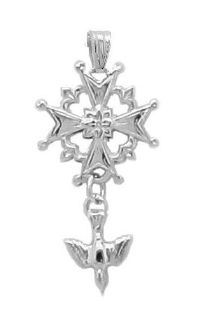 Silver "Huguenot Rose" Cross