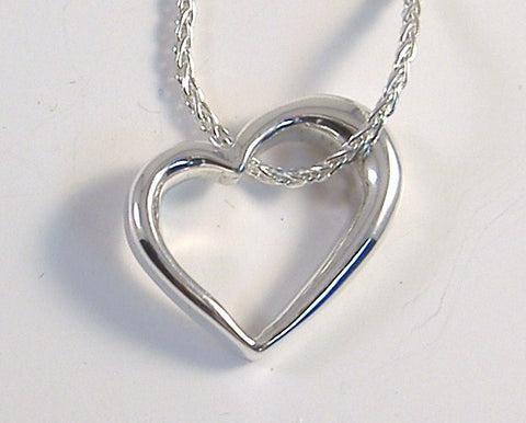 Sterling Silver Open Heart Pendant