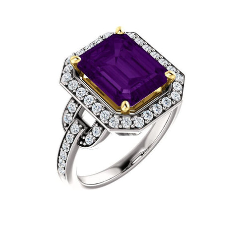 Amethyst and Diamond Ring