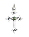 "Fleur" Birthstone Cross