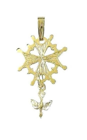 Small Gold Huguenot Cross Necklace
