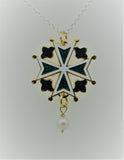 Enamel Huguenot Cross