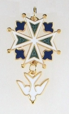 Enamel Huguenot Cross