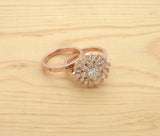 Ballerina Engagement Ring and Wedding band in Rose Gold