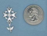 Silver "Huguenot Rose" Cross