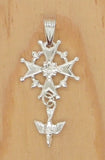 Gold Huguenot Rose Cross