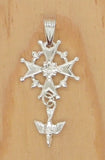 Silver "Huguenot Rose" Cross