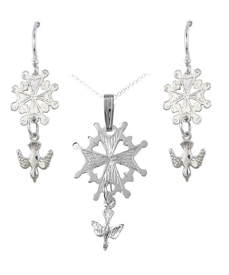 Small Huguenot Cross Bundle in Sterling Silver