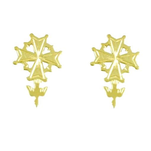 Huguenot Cross Post Earrings