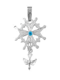 Sterling Silver Birthstone Huguenot Cross
