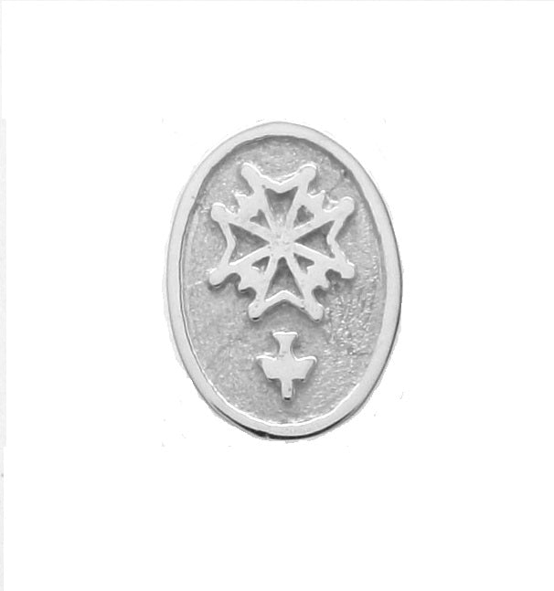 Oval Huguenot Cross Tie tac/Lapel pin