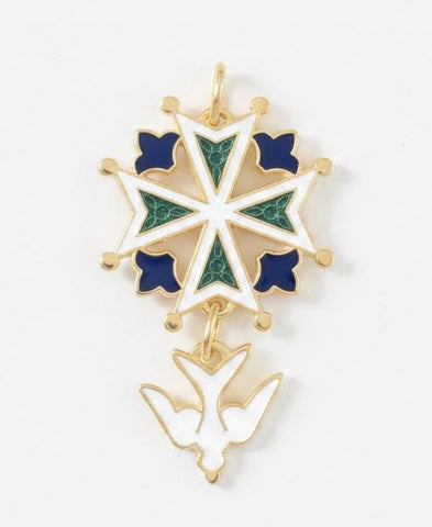 "Enamel" Huguenot Cross