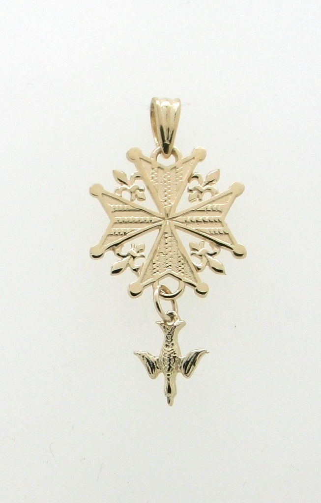 "Heritage" Gold Huguenot Cross Pendant
