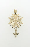 "Heritage" Gold Huguenot Cross Pendant