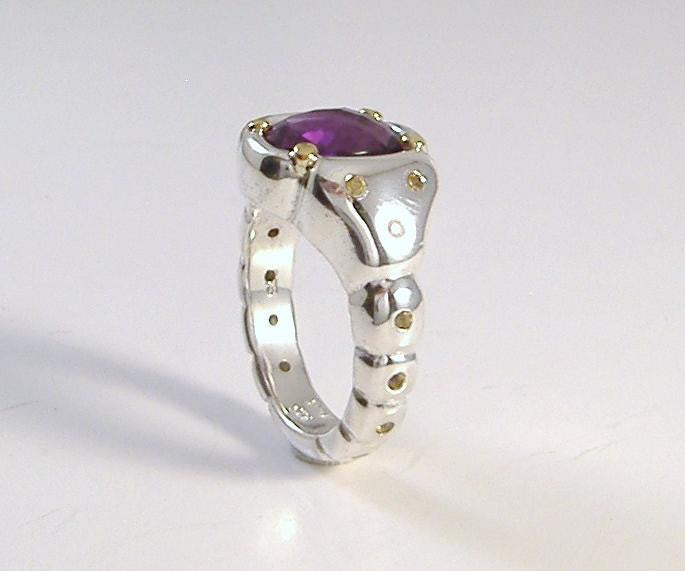 Brazilian Amethyst and Canary Yellow Sapphire Ring