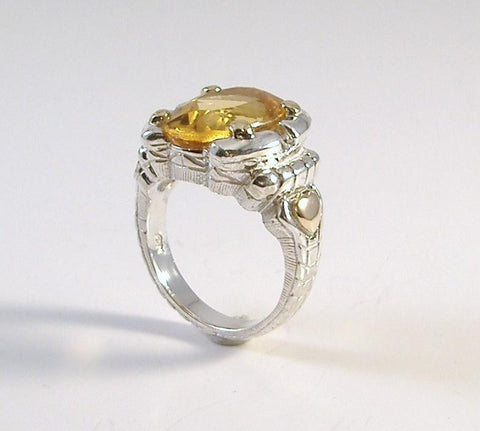 18K and Sterling Silver Madeira Citrine Ring