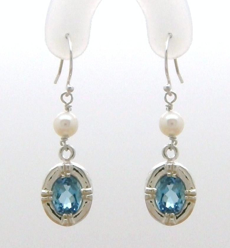Victorian Dangle Earring with Gemstone and Pearl