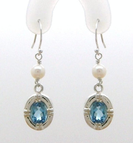 Victorian Dangle Earring with Gemstone and Pearl