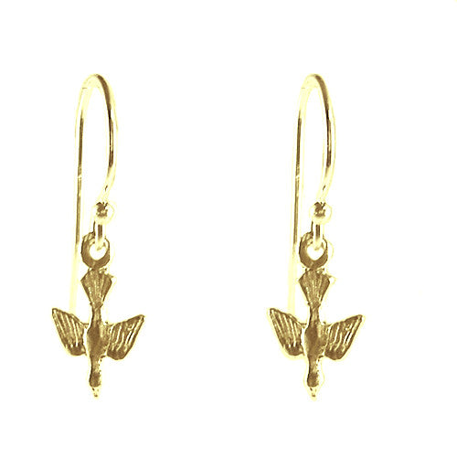 Small 14K Gold Dove of Peace Earrings