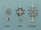 Small Huguenot Cross Earrings