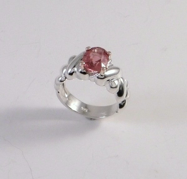 Raspberry Spinel in Sterling Ring. SOLD!