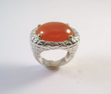 Sterling and 18K Quilted Cabochon Ring