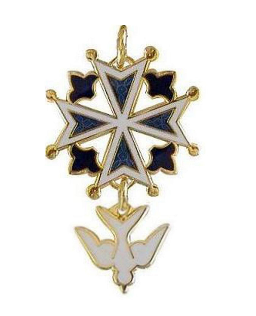 "Enamel" Huguenot Cross