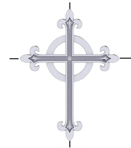 3" Custom cross in sterling silver