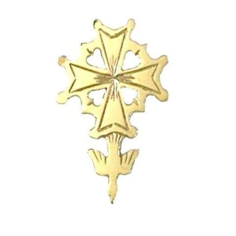 14K Gold Huguenot Cross Tie Tack/Lapel pin