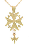 "Heritage" Gold Huguenot Cross Pendant