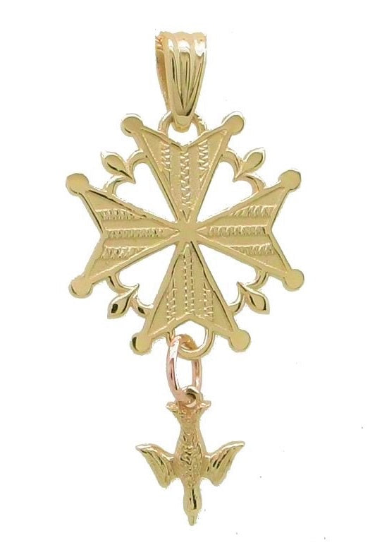 "Heritage" Gold Huguenot Cross Pendant