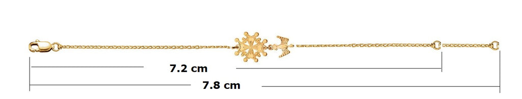 14K Petite Cross Bracelet