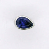 Platinum ring with Bezel set pear shape Tanzanite