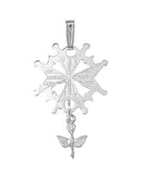 Medium Silver Huguenot Cross Necklace