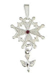 Sterling Silver Huguenot Cross with your Birthstone